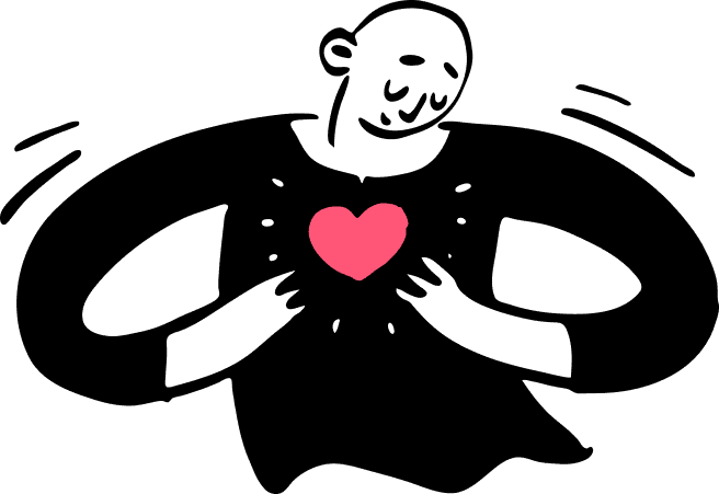 Illustration of a person holding a heart